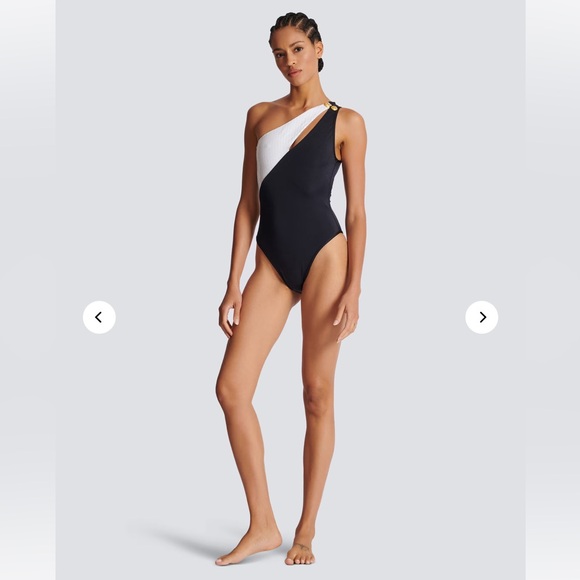 BALMAIN***Sequined Assymetrical One-Piece Swimsuit***US 4 $640 - Picture 6 of 10